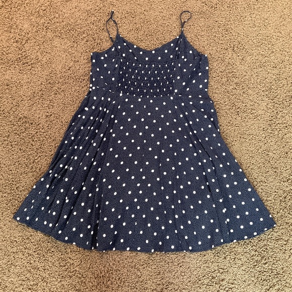 Navy Blue White Polka Dots Cami Swing Dress, Pin-Up, Rockabilly, 1950’s Retro🍒 - Picture 8 of 8